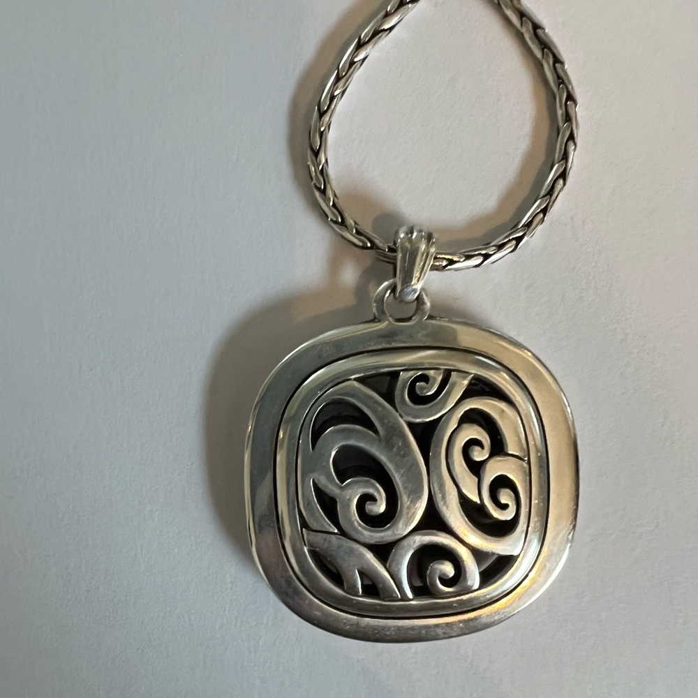 Brighton Silver/Gold Two Tone Spin Master Swirl Pendant Necklace. Retired 18” - Picture 4 of 5